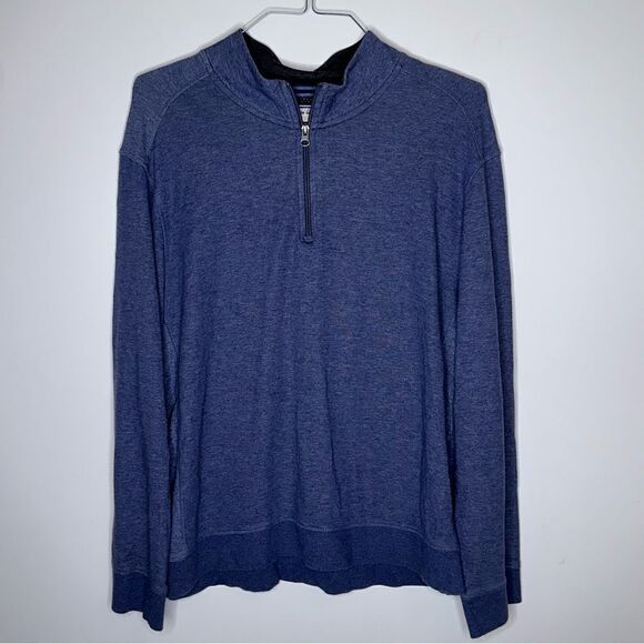 English Laundry XXL Performance 1/4 Zip Top in Pacific Blue - Picture 2 of 8